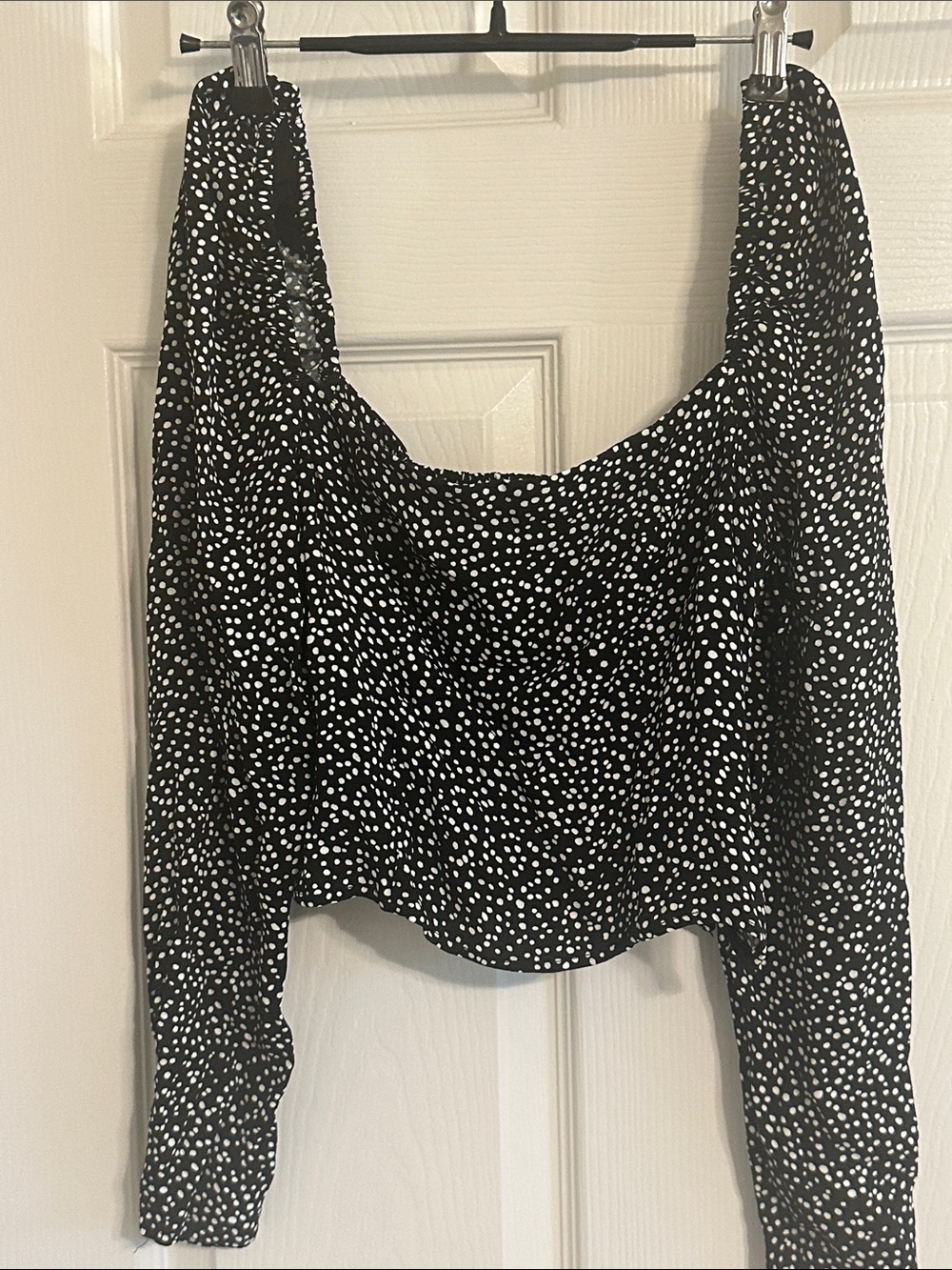 &Other Stories Black and White Polka Dot Long-Sleeve Women’s Top